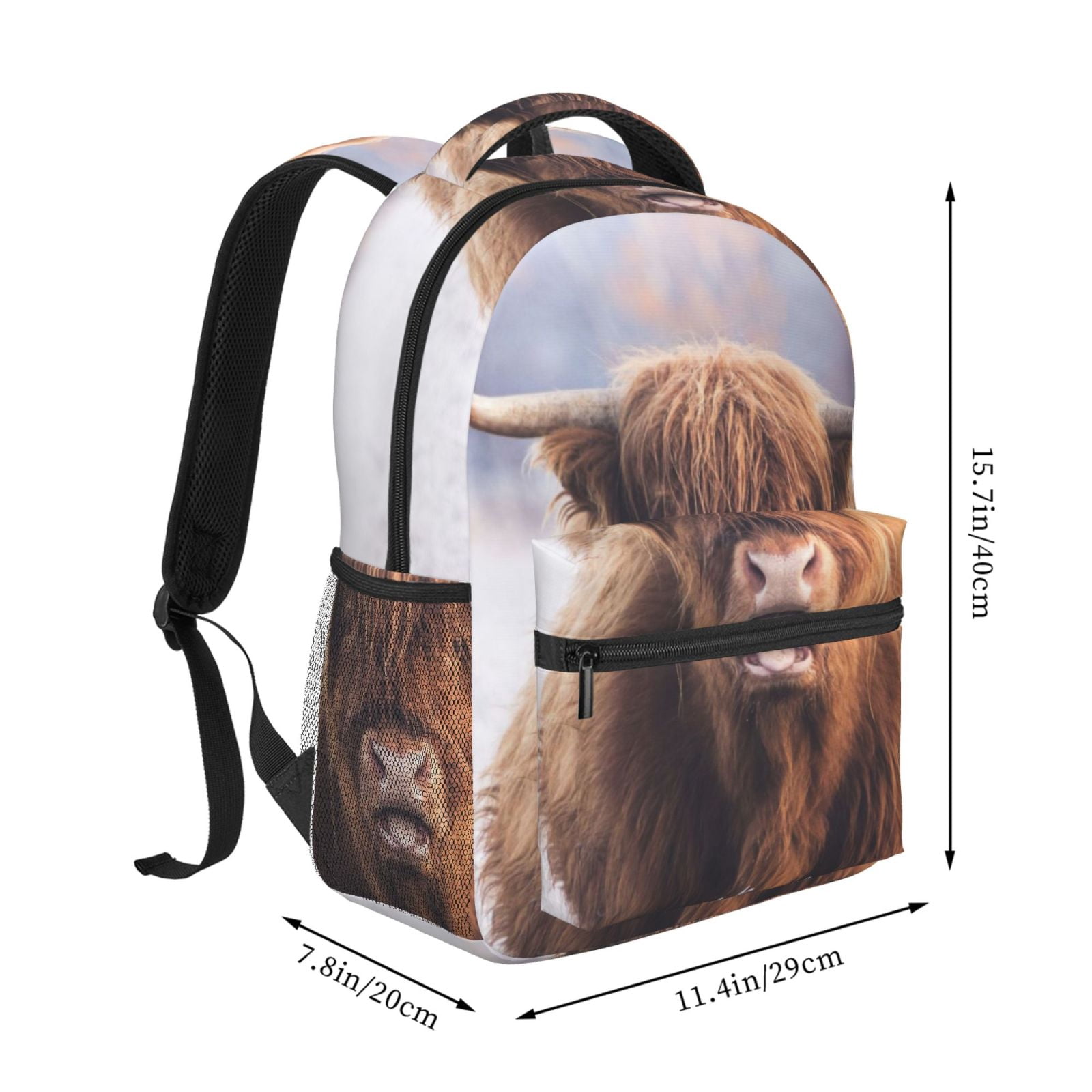 Horeoi Cow Print Eco-Friendly Lightweight Student Backpack for School Travel - Ergonomic Padded Laptop Compartment & Multi-Pocket Design