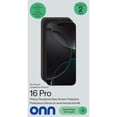 thumbnail image 2 of Onn iPhone 16 Pro 2 Pack Premium Privacy Japanese Tempered Glass Screen Protector with Easy Application Tray, Scratch and Impact Absorbing, 2 of 5