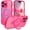 Hot Pink, variant on Magnetic for iPhone 15 Pro Max Case with Invisible Stand [Compatible with Magsafe] Cute Curly Wavy Phone Case iPhone 15 Pro Max Slim Ring Kickstand Shockproof Women Men Cover, Desert Titanium
