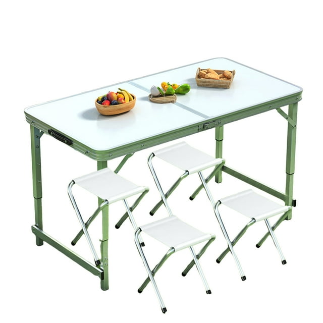 Table d'Extérieur Portable en Alliage d'Aluminium, Table à Manger Pliable, Table et Chaise Pliantes, Petite Table de Pique-Nique, Table d'Étal, Tube Rond, Table Carrée