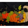 thumbnail image 3 of Thanksgiving Table Runner - Wool Embellished Hand Embroidered Cornucopia, Pumpkins and Turkeys Fall Autumn, 3 of 5