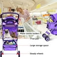 thumbnail image 2 of Dkelincs Pet Stroller- Folding Cat Stroller with Cup Holders, Waterproof, Purple, 2 of 7