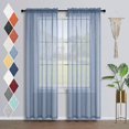 thumbnail image 1 of AIR-Dusty Blue Sheer Curtains 84 Inch Length For Living Room 2 Panels Rod Pocket Country Grey Gray Blue Semi Sheer Curtain Linen Textured Light Filtering Drapes for Bedroom 84 Inches Long Girls Room, 1 of 4