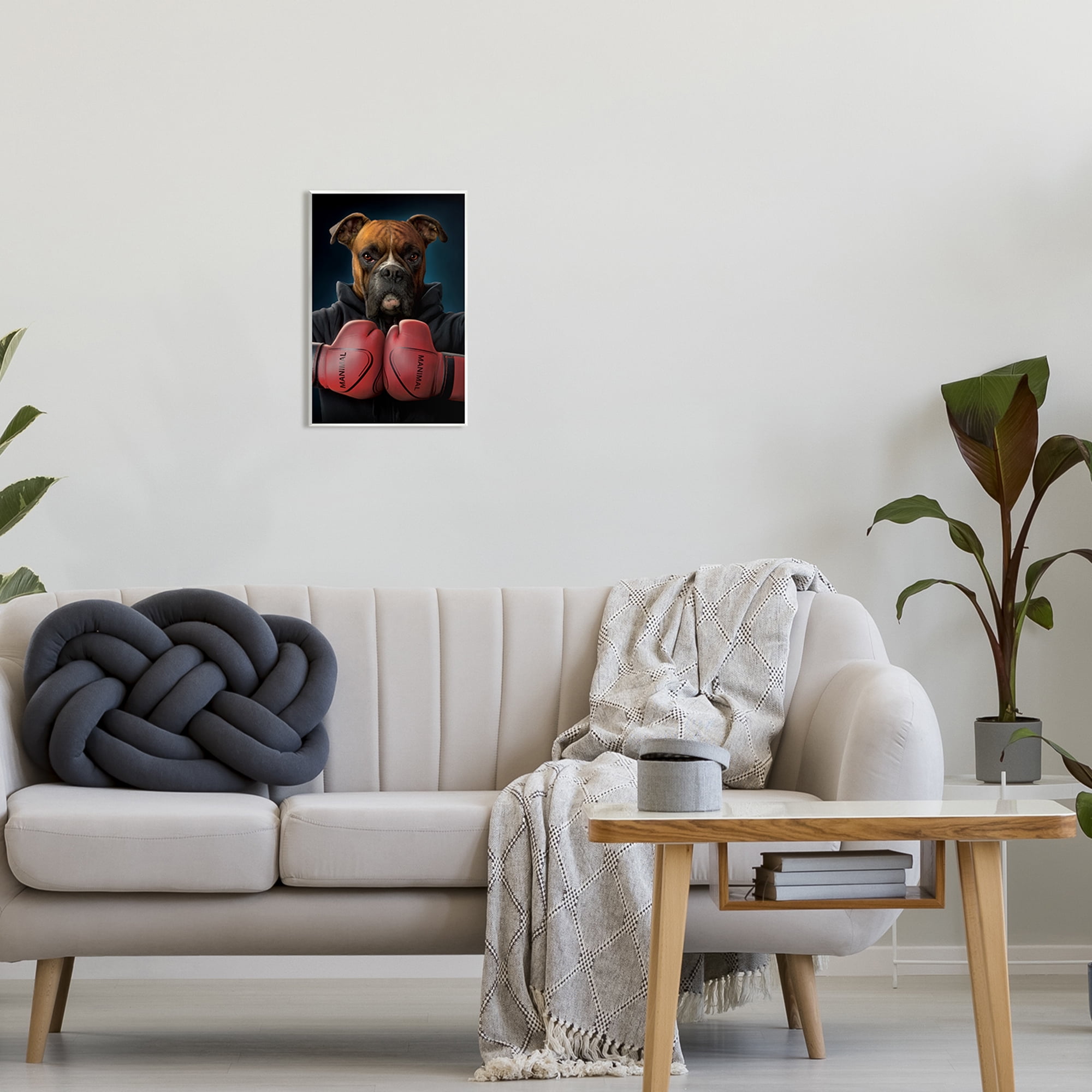 Stupell Industries Boxing Boxer Dog Animals & Insects Painting Unframed Art Print Wall Art, 10 x 15