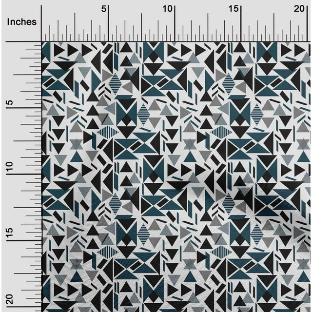 oneOone Cotton Flex Fabric Rectangle & Triangle Geometric Print Fabric By The Yard 40 Inch Wide