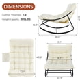 thumbnail image 3 of Pirecart Papasan Rocking Chair, Outdoor Comfy Papasan Chair with Cushion & Sturdy Metal Frame, Patio Rocker Chair with Side Pocket, Beige, 3 of 13