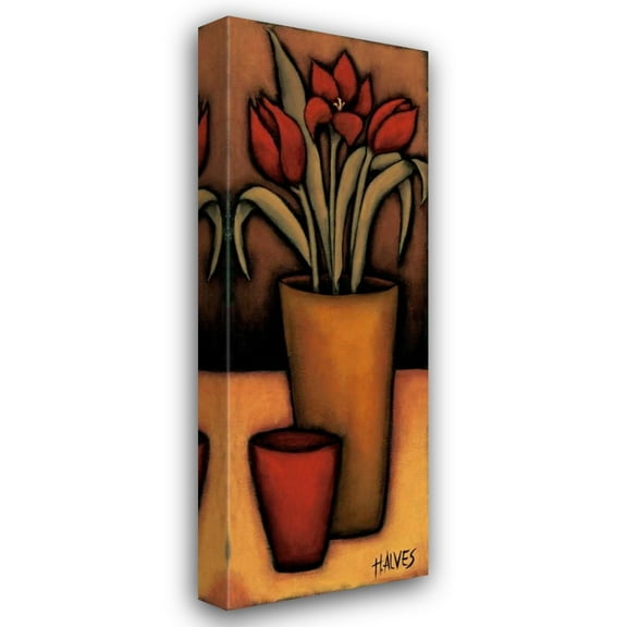 Helena Alves 11x24 Gallery Wrapped Canvas Wall Art Titled - Tulipas Vermelhas
