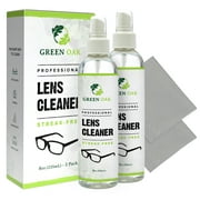 Lens Cleaner Kit - Green Oak Premium Lens Cleaner Spray for Eyeglasses, Cameras, and Other Lenses - Gently Cleans Bacteria, Fingerprints, Dust, Oil (8oz 2 Pack)