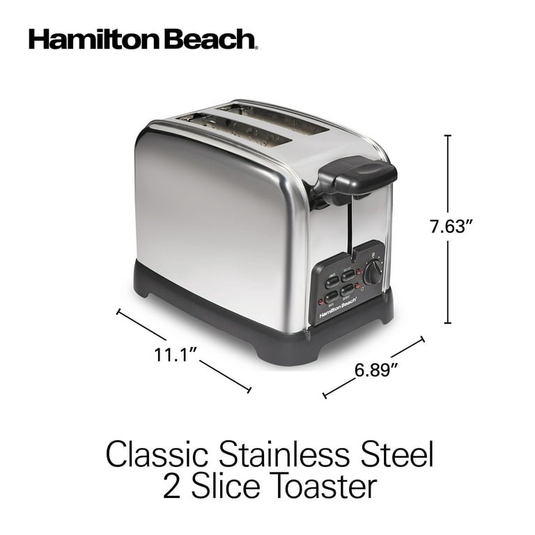 Hamilton Beach 4-Slice Classic Toaster with Sure-Toast Technology in Stainless  Steel and Black