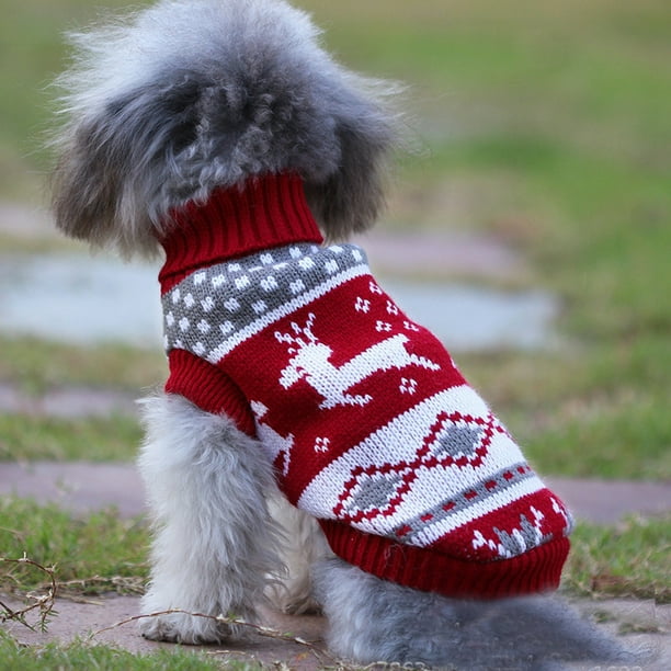 Dog Sweater Christmas Knitted Dog Coats for Small Dogs Cats Pet Clothes Soft Thickening Warm Puppy Shirt Customes Clothing for Small Dogs Cats 8