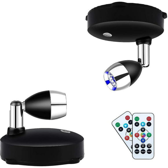 Wireless Spotlight Battery Operated Accent Lights,dimmable Led Spotlights With Remote Rotatable Wal