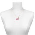 thumbnail image 2 of Delight Jewelry Silver-tone Hot Pink ''Big Sister'' with Heart - Large Goldtone Crystal Initial - P - Charm Necklace, 17.5"+2", 2 of 4