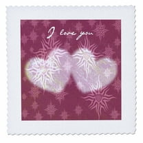 3dRose, I Love You Sun Hearts- Romantic Art- Valentines, 6x6 inch quilt square