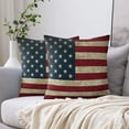 thumbnail image 5 of Star-Spangled Banner Throw Pillow Covers Retro The Flag of United States of America Soft Decorative Throw Pillowcase Square Pillow Cover Cushion Case for Couch Sofa Bedroom Car (16in x 16in), 5 of 6