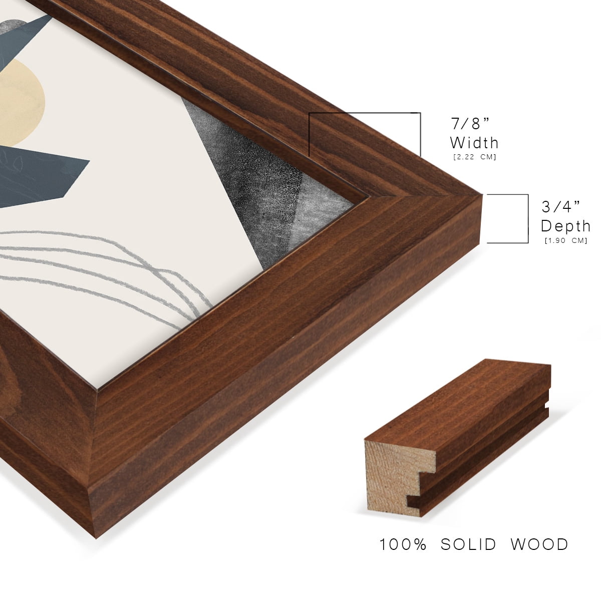 Diamond Slate IV - Framed Print w/glass - Chestnut