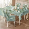 thumbnail image 2 of TSOVTHRID Flower Butterfly Pale Green Print 5 Pieces Set Tablecloth and Chair Covers for Banquet Party Decor Washable Rectangle Table Cloth and Dining Chair Slipcovers for Dining Room, 2 of 7
