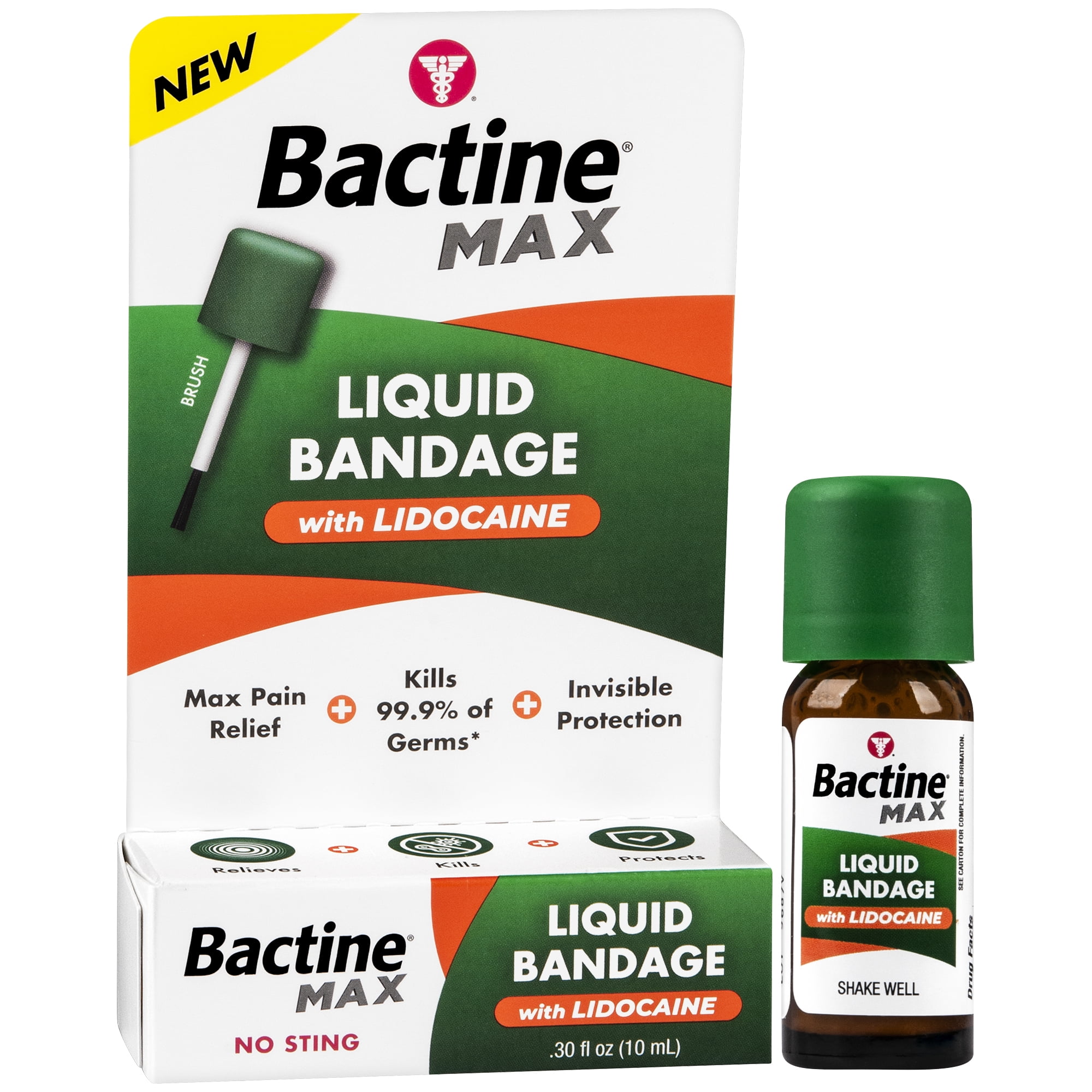 Bactine MAX Liquid Bandage Antiseptic with Lidocaine, .30 oz, 1 Count