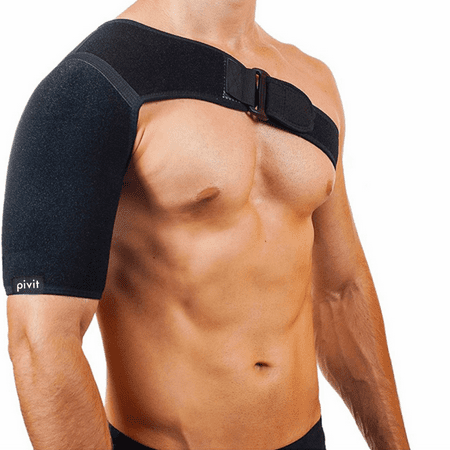 Pivit Shoulder Brace | Rotator Cuff Compression Support | Men Women Left, Right Upper Arm Injury Prevention Stabilizer Sleeve Wrap | Immobilizer for Dislocated AC Joint, Labrum Tear, Pain,
