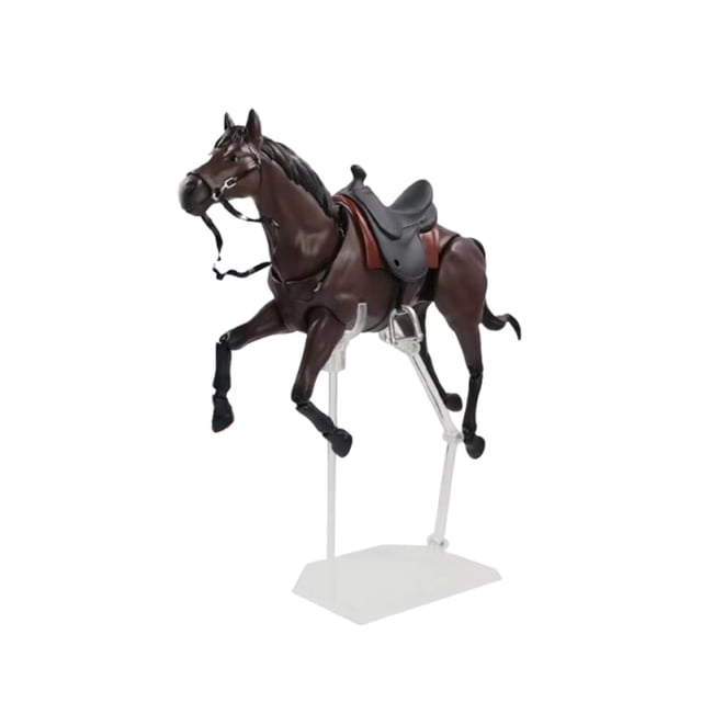 Colección de figuras de caballos, simulación creativa con soporte, animal de granja, poni, acción Marrón