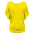 thumbnail image 3 of Lenago Fashi Casual Women Solid Short Sleeve Batwing Sleeve Blouse V-Neck Loose Tops, 3 of 6