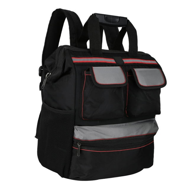 LHCER Tool Bag, Tool Organizer, Black And Gray Electrician For Tools Storage Administrator Plumber