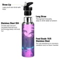 thumbnail image 3 of Yayeee 20oz Insulated Water Bottle Double Wall Stainless Steel with Flip Straw Lid, Pink Neon Road, 3 of 7
