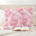 thumbnail image 3 of Pink Coastal Outdoor Waterproof Pillow Covers, Summer Shell Beach Nautical Seaside Decorative Square Throw Pillowcase Sofa Cushion Sham for Patio/Couch/Chair, 18"x18" 2 Pack, 3 of 8