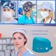 thumbnail image 3 of Paquete De 4 Gorros De Trabajo Para Enfermera, Servicio Prolongado, Color Puro, Botón Pulido Opaco, Gorros De Trabajo Multifuncionales Unisex, Uniformes De Trabajo Advancent AP008643-09, 3 of 5
