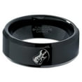 thumbnail image 2 of Tungsten Musician Electric Guitar Band Ring 8mm Men Women Comfort Fit Black Beveled Edge Polished, 2 of 4