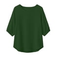 thumbnail image 4 of Neewe Womens Plain Round Neck Half Sleeve Top Curved Hem Blouses Loose Shirts Spring Summer Fashion Casual T Shirts, 4 of 7