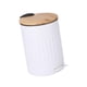 thumbnail image 5 of Cubo de basura con escalón, cesto de basura de cocina, 3L, práctico, impermeable, contenedor de basura para el hogar, para garaje, oficina, terraza Blanco, 5 of 9