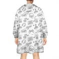 thumbnail image 2 of Wearable Oversized Blanket,Black White Games Pattern White Patter Wearable Blanket Hoodie for Adults,Cozy Hooded Blankets with Super Pockets,Super Warm Fuzzy Pullover for Women & Men, 2 of 6