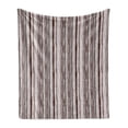 thumbnail image 1 of Geometric Soft Flannel Fleece Throw Blanket, Vertical Lines Torn Paper Shred Edge Striped Pattern, Cozy Plush for Indoor and Outdoor Use, 50" x 60", Chestnut Brown Mauve, by Ambesonne, 1 of 6
