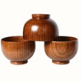 thumbnail image 2 of PEACNNG Sustainable Wooden Bowls Set - Rustic Japanese Style for Rice  Soup & Salad - Durable  Rust-Resistant Kitchen & Dining Tableware, 2 of 5