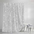 thumbnail image 3 of Gray Florals Shower Curtains for Bathroom, Abstract Damask Flowers European Style Waterproof Fabric Shower Curtain, Decorative Bathroom Curtain for Bathtub, 36"x72", No Hooks Included, 3 of 9