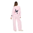 thumbnail image 5 of Forever 21 Women’s Zip Up Hoodie with Floral Patches, Relaxed Fit Hooded Sweatshirt with Front Pockets for Casual Everyday Layering, Pink, X-Small, 5 of 5