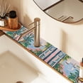 thumbnail image 2 of Yayeee Faucet Mat for Kitchen Sink 14.7" Diatomite Long Splash Guard Pad, Floral Seaside, 2 Pack, 2 of 7