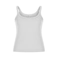 thumbnail image 3 of UPPADA Tank Top for Women Cropped Spaghetti Strap Scoop Neck Ribbed Knit Sleeveless Basic Layering Shirts Summer Clothes 2025,Trendy Tank Tops for Women 2025 White,XXL, 3 of 5