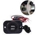 thumbnail image 1 of EeaseMX Adaptador USB dual de 12 V para coche y motocicleta, enchufe para encendedor de cigarrillos, para teléfono móvil, tableta y GPS (negro), 1 of 8
