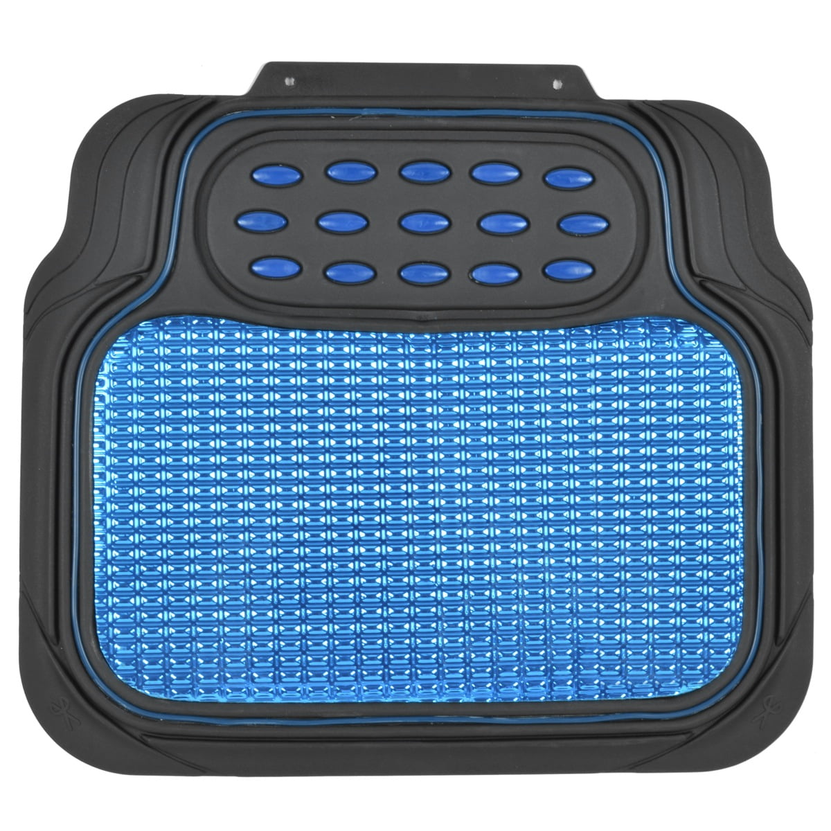 BDK Heavy Duty Blue Rubber Car Mats Full Set - Universal Trim-To-Fit All Weather Floor Mats - Floor Mats for Car Accessories - Front & Back Interior Floor Mats for Truck Accessories