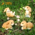 thumbnail image 7 of 8 PCS Mini Bunnies Easter - Mini Resin Rabbits Miniature Figurines Tiny Animals to Hide, Easter Egg Filler Stuffers DIY Crafts Fairy Gardens Table Decor (Brown), 7 of 7