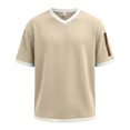 thumbnail image 6 of ZUKMRJPC Mens T-Shirts V Neck Short Sleeve Waffleknit Summer Tops Casual Loose Fit Lightweight Pullover Tees Tops with Zipper Pocket, 6 of 8