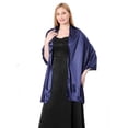 thumbnail image 4 of Hanerdun Womens Satin Shawl Wraps Wedding Party Scarf Soft Scarves for Bridal Evening Dresses Navy Blue, 4 of 5
