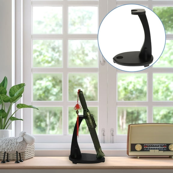 Worgeous Household Sword Rack Sword Display Rack Black Plastic 1Set