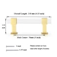 thumbnail image 3 of knobelite 1 Pack Kitchen Cabinet Handle, 3 Inch Hole Center Clear Acrylic Cabinet Pull, Gold Zinc Alloy Base, Modern Drawer Pull for Kirtchen and Bathroom Cabinet, 3 of 5