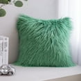 thumbnail image 2 of Phantoscope Designer's Choice Decorative Throw Pillow Set, Fluffy Faux Fur & Quilted Velvet Bundle, for Sofa Couch Bedroom, 18" x 18", Green Fur and Velvet, 2 Pack, 2 of 7