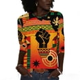 thumbnail image 2 of Ladies Tops and Blouses Plus Size,Black History Month African T-Shirt for Women Pride Celebration Shirt Blouse 3/4 Sleeve Crewneck Tshirt Tops, 2 of 9