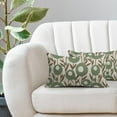 thumbnail image 5 of Brown Green Pillow Covers 12x20 Set of 2 Spring Summer Floral Minimalist Geometry Art Flower Rectangle Decorative Lumbar Throw Pillow Cases Outdoor Farmhouse Decor for Sofa Couch Bed, 5 of 6