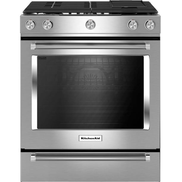 KitchenAid KSDB900ESS 7.1 Cu. Ft. 5 Burner Dual Fuel Slidein Range