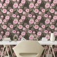 thumbnail image 2 of Ambesonne Peony Peel & Stick Wallpaper for Home, Pinkish Flowers Hearts Print, 13"x36", Soft Pink Green Taupe, 2 of 5